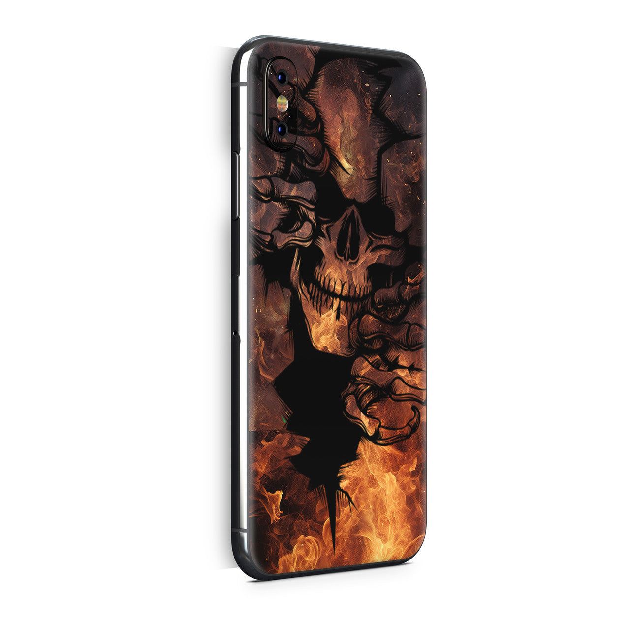 iPhone X Skin Design Vinyl Schutzfolie Backcover Skull on Fire Aufkleber Skins4u