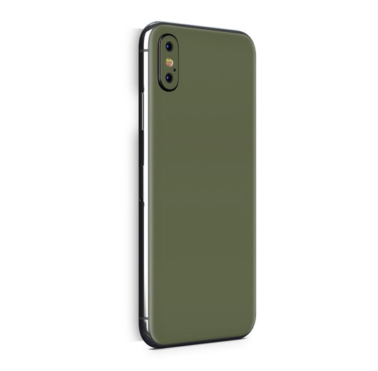 iPhone X Skin Design Vinyl Schutzfolie Backcover Solid State olive Aufkleber Skins4u