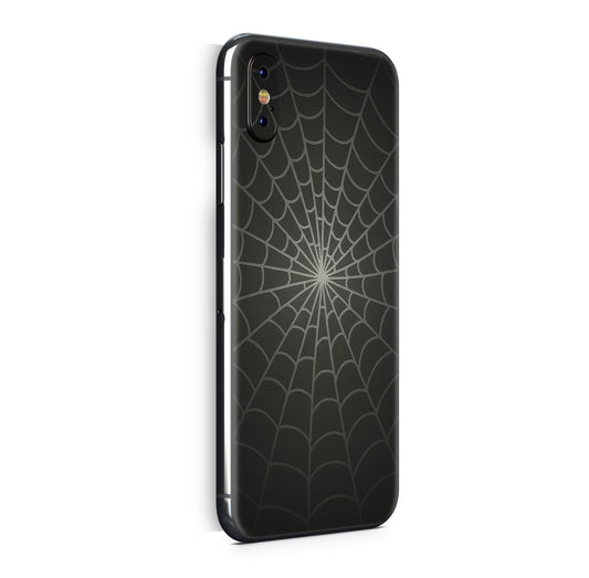 iPhone X Skin Design Vinyl Schutzfolie Backcover Spiderweb black Aufkleber Skins4u