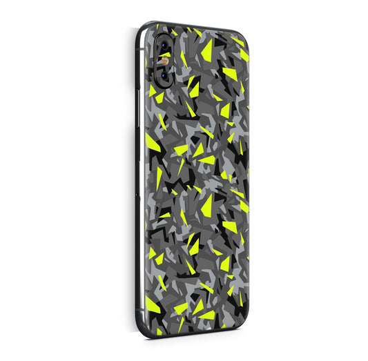iPhone X Skin Design Vinyl Schutzfolie Backcover Splatter Yellow Aufkleber Skins4u