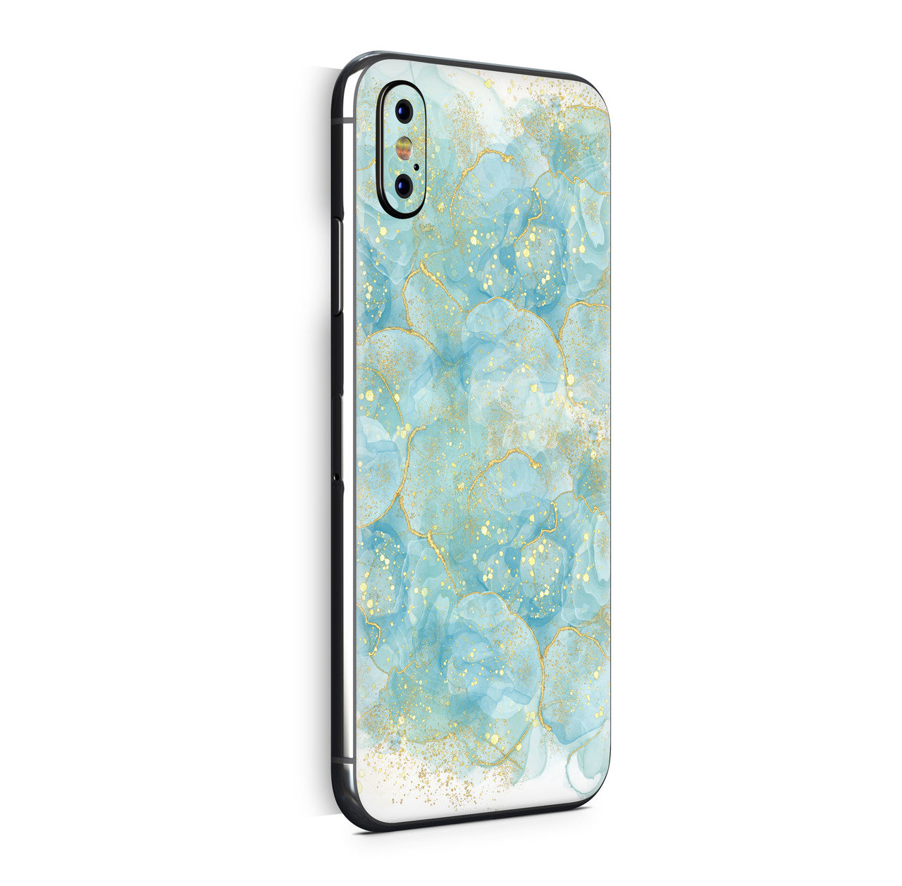 iPhone X Skin Design Vinyl Schutzfolie Backcover Turkis Gold Aufkleber Skins4u