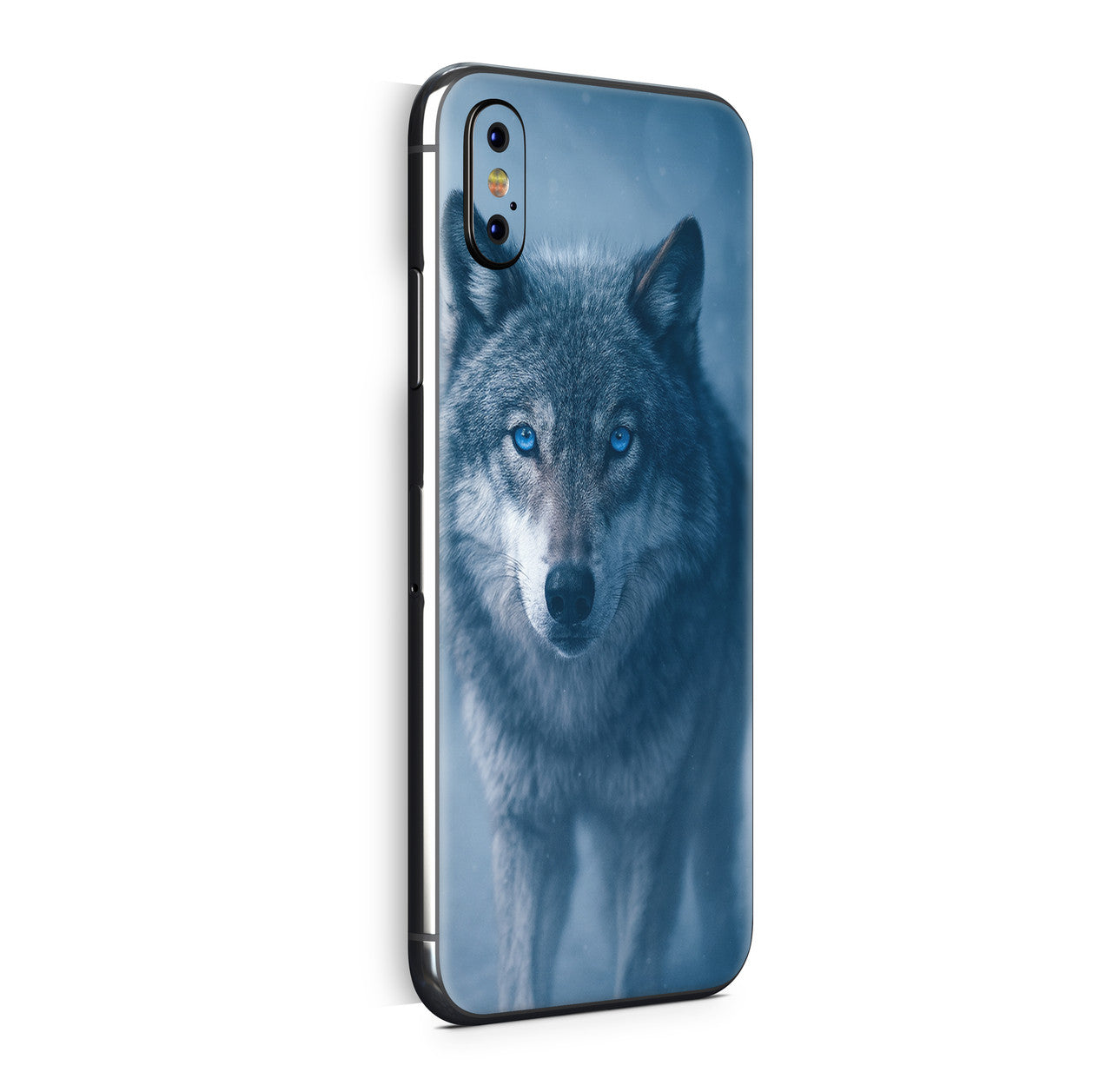 iPhone X Skin Design Vinyl Schutzfolie Backcover Wolf Blue eyes Aufkleber Skins4u