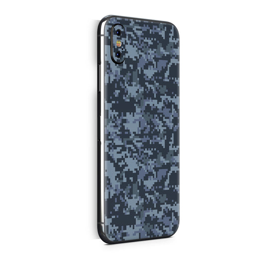 iPhone X Skin Design Vinyl Schutzfolie Backcover digital navy Aufkleber Skins4u
