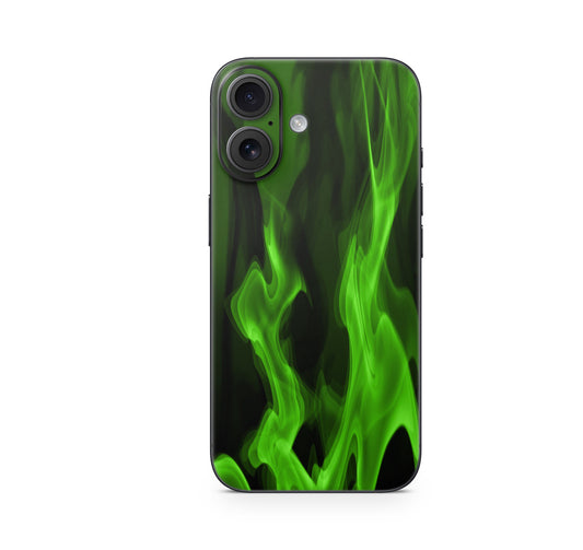 iPhone 17 Skin Design Schutzfolie Vinyl Cover Grune Flammen Aufkleber Skins4u