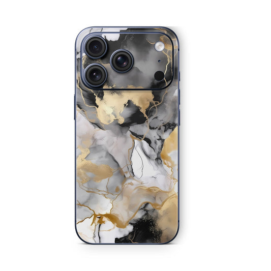 iPhone 17 Pro Max Skin Vinyl Schutzfolie Cover Aufkleber Marmor-Gold-black Aufkleber Skins4u