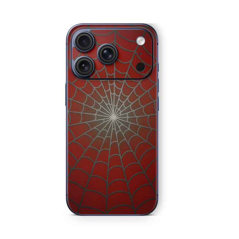 iPhone 17 Pro Skin Vinyl Schutzfolie Cover Aufkleber Spiderweb-rot Aufkleber Skins4u