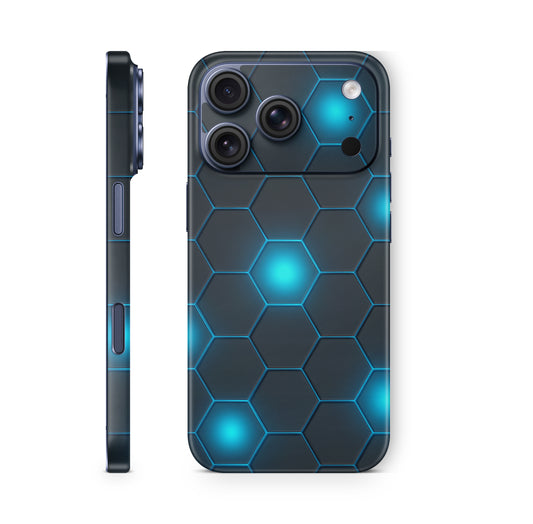 iPhone 18 Pro & Pro Max Skin Schutzfolie Aufkleber Exo blau KI