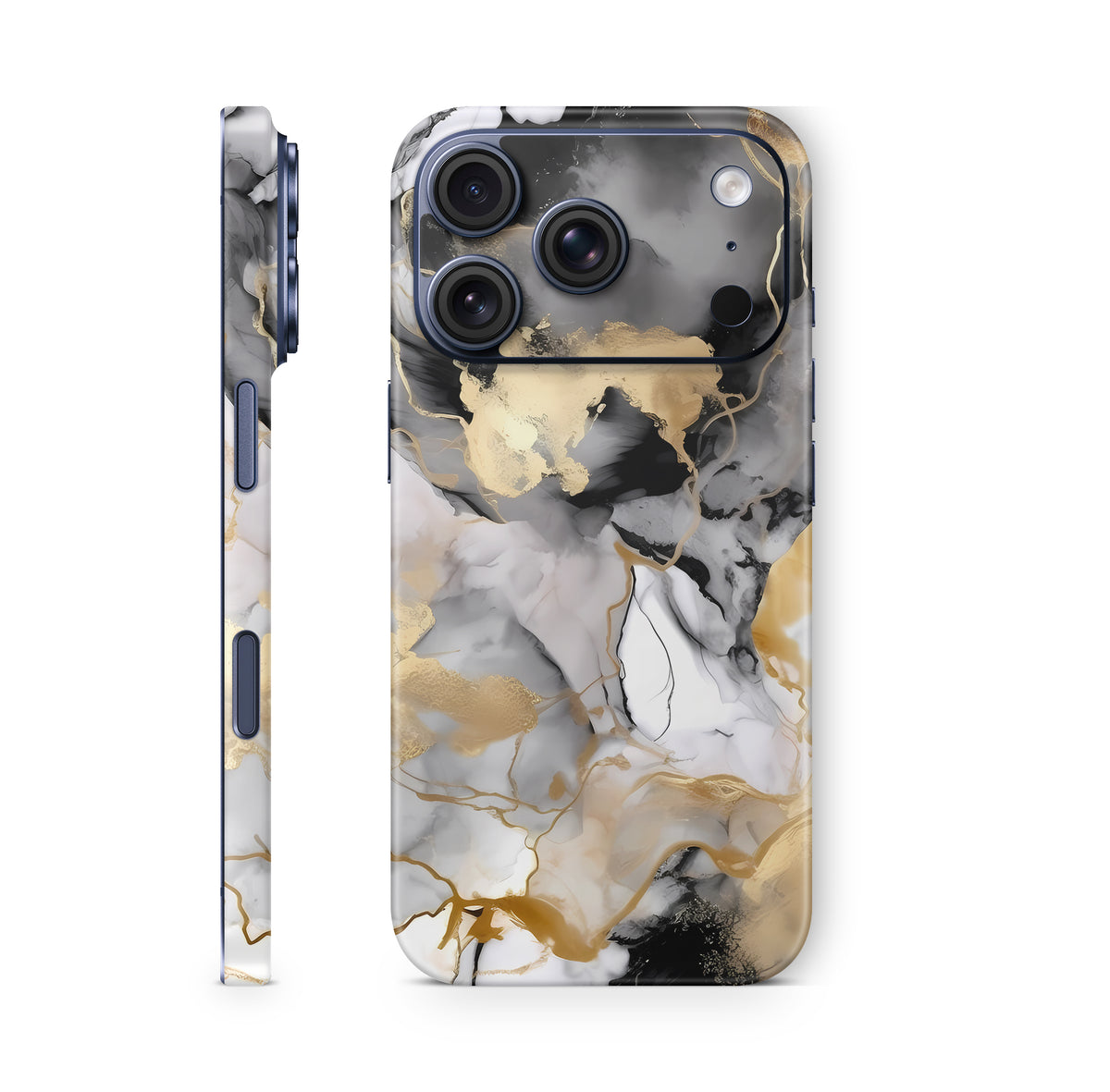 iPhone 18 Pro & Pro Max Skin Schutzfolie Aufkleber Marmor Gold black