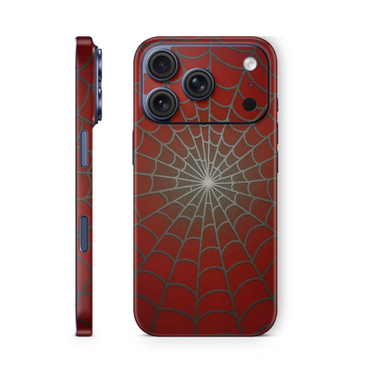 iPhone 18 Pro & Pro Max Skin Schutzfolie Aufkleber Spiderweb rot