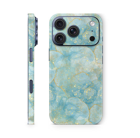 iPhone 18 Pro & Pro Max Skin Schutzfolie Aufkleber Tuerkis Gold