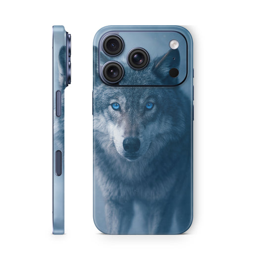 iPhone 18 Pro & Pro Max Skin Schutzfolie Aufkleber Wolf Blue eyes
