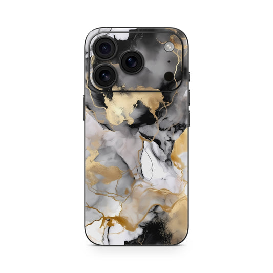 iPhone 17 Pro Max Skin Vinyl Schutzfolie Cover Aufkleber Marmor Gold black Aufkleber Skins4u