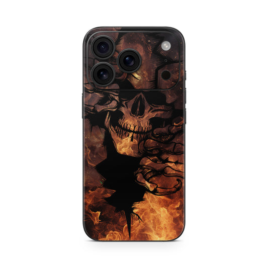 iPhone 17 Pro Max Skin Vinyl Schutzfolie Cover Aufkleber Skull on Fire Aufkleber Skins4u