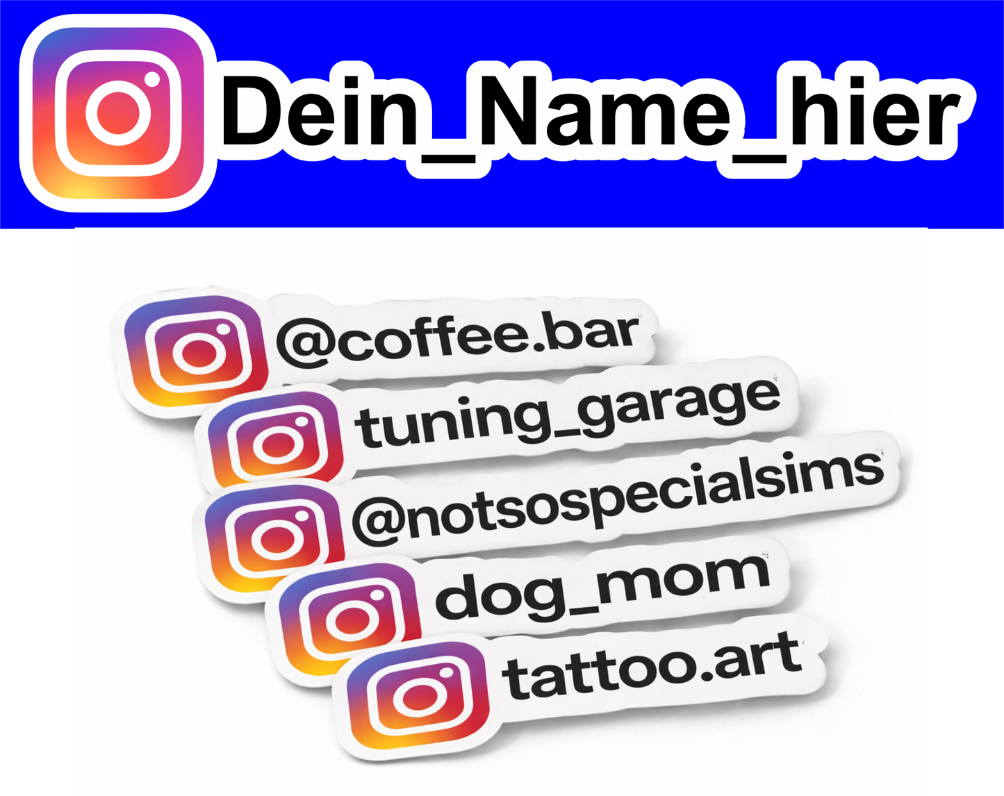 Werbeaufkleber Social Media für Instagram mit Deinem Wunschnamen Aufkleber Skins4u