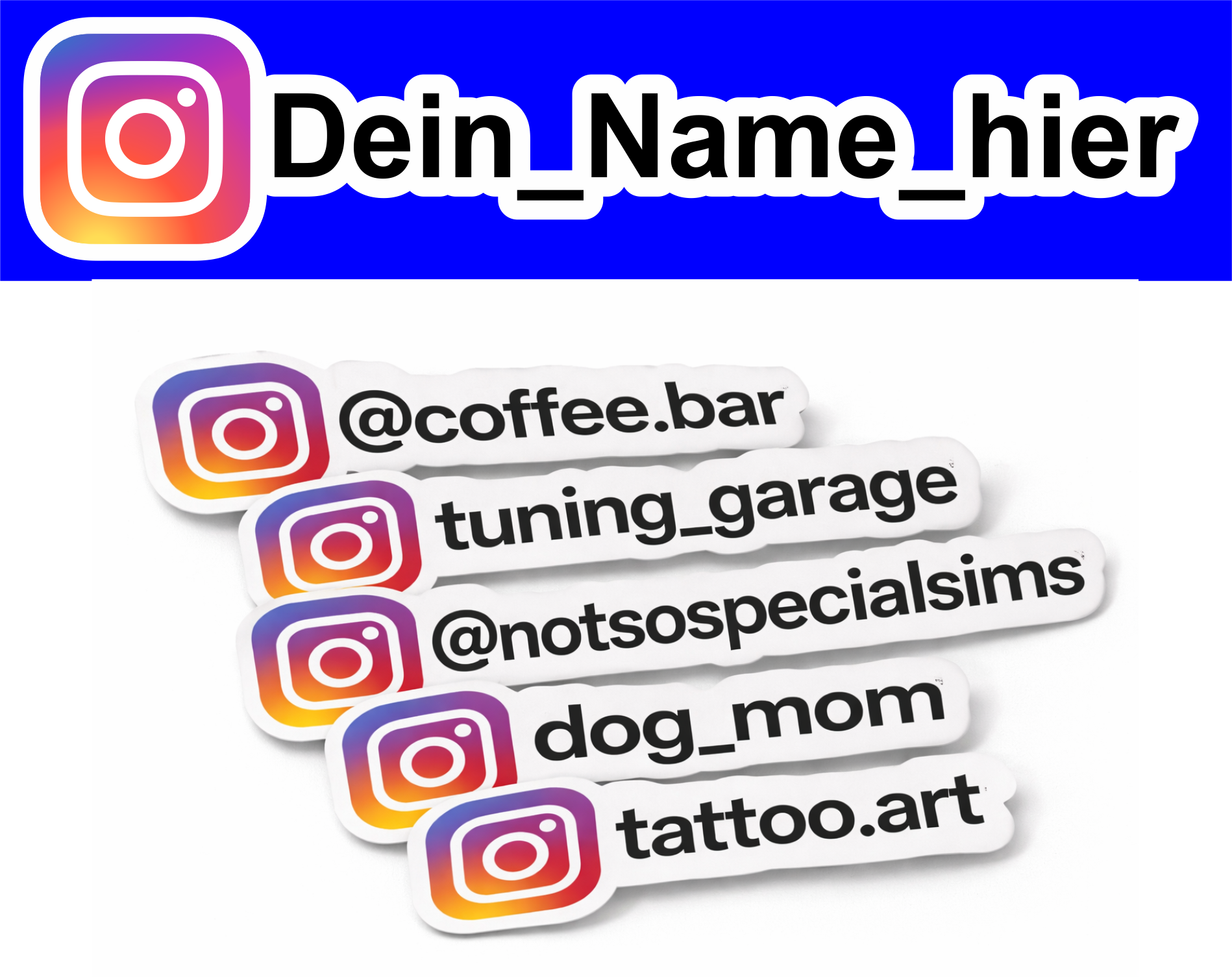 Werbeaufkleber Social Media für Instagram mit Deinem Wunschnamen Aufkleber Skins4u