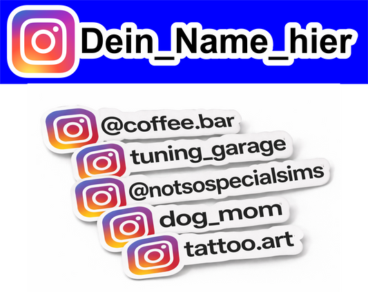 Werbeaufkleber Social Media für Instagram mit Deinem Wunschnamen Aufkleber Skins4u