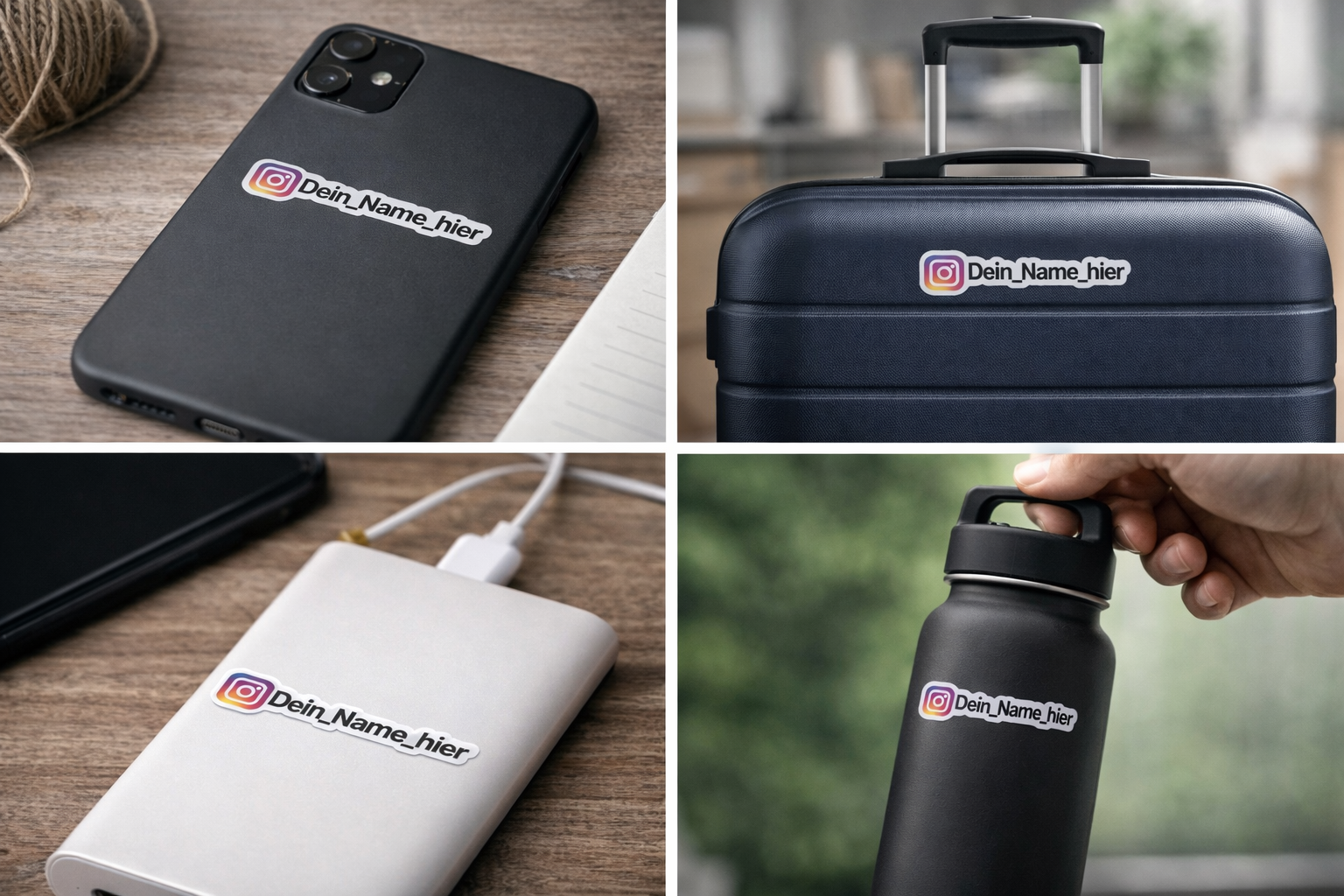 Werbeaufkleber Social Media für Instagram mit Deinem Wunschnamen Aufkleber Skins4u