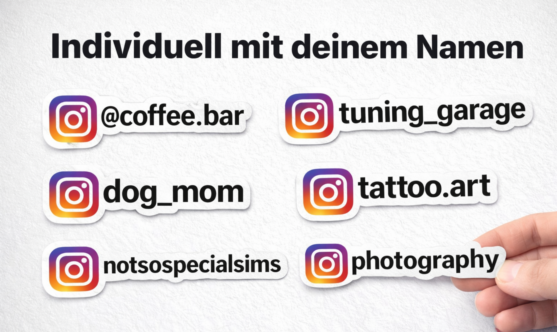 Werbeaufkleber Social Media für Instagram mit Deinem Wunschnamen Aufkleber Skins4u