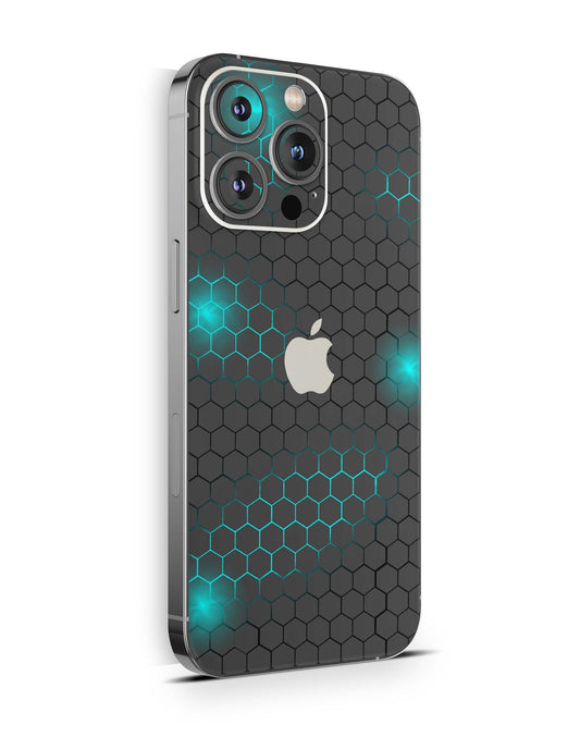 iPhone 15 Skins Design Schutzfolie Premium Vinyl Skin für alle Modelle Motiv Exo small blue Aufkleber skins4u   