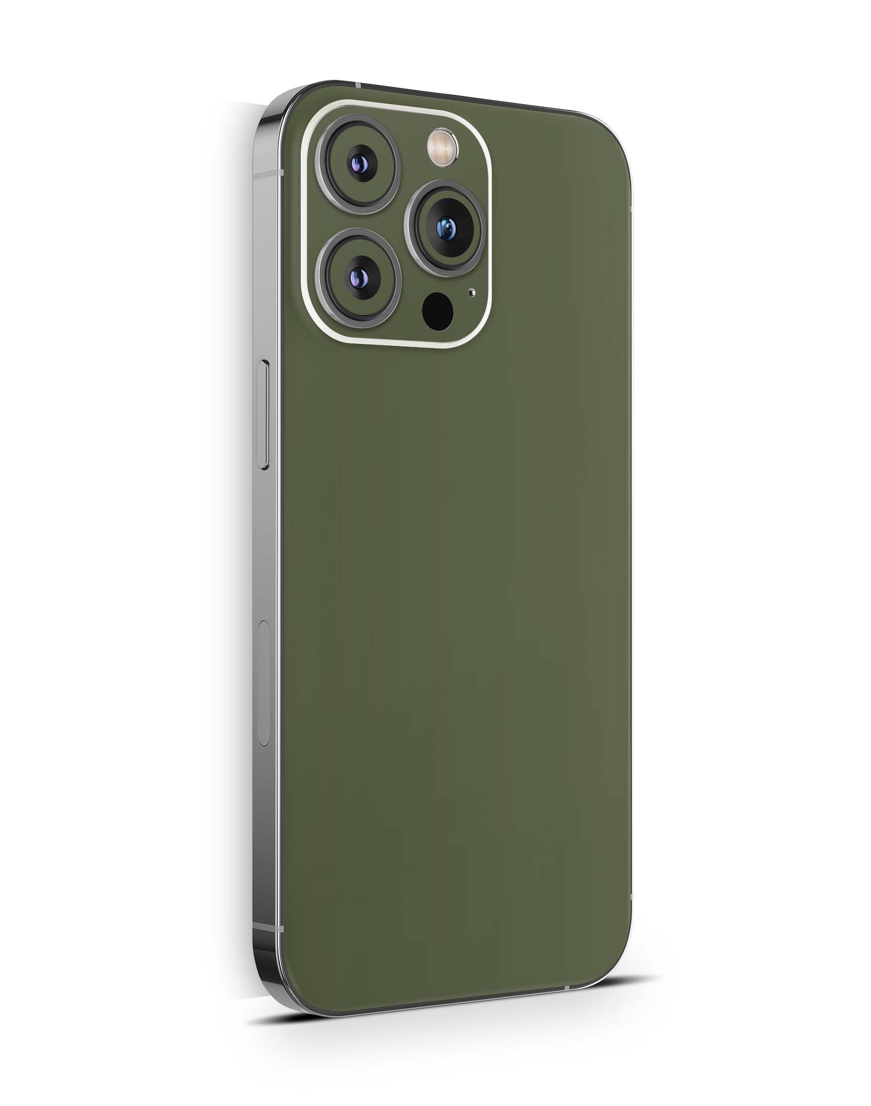 iPhone 15 Skins Design Schutzfolie Premium Vinyl Skin für alle Modelle Motiv Solid state olive Aufkleber skins4u   