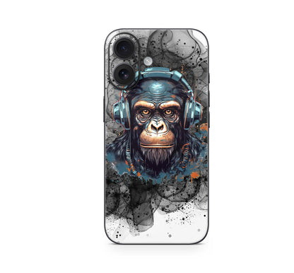 iPhone 16 Skin Aufkleber Design Schutzfolie Vinyl Folie Black Smoke Monkey Aufkleber Skins4u   