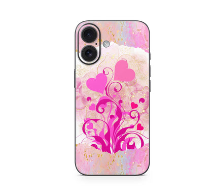 iPhone 16 Skin Aufkleber Design Schutzfolie Vinyl Folie Boarder Hearts Aufkleber Skins4u   