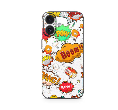 iPhone 16 Skin Aufkleber Design Schutzfolie Vinyl Folie Comics weiss Aufkleber Skins4u   