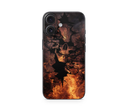 iPhone 16 Skin Aufkleber Design Schutzfolie Vinyl Folie Fire Skull Aufkleber Skins4u   