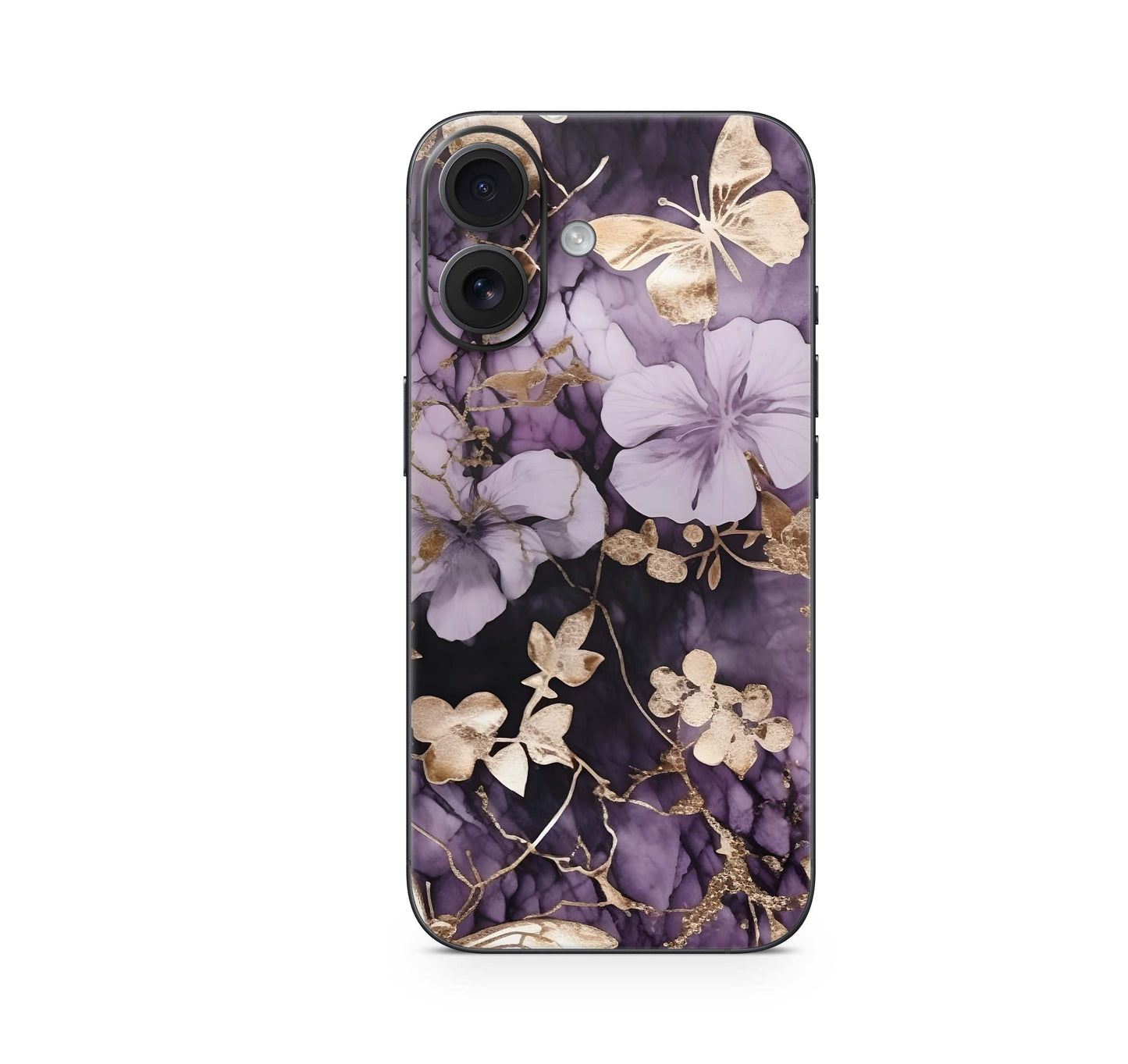 iPhone 16 Skin Aufkleber Design Schutzfolie Vinyl Folie Flower and Butterfly Aufkleber Skins4u   