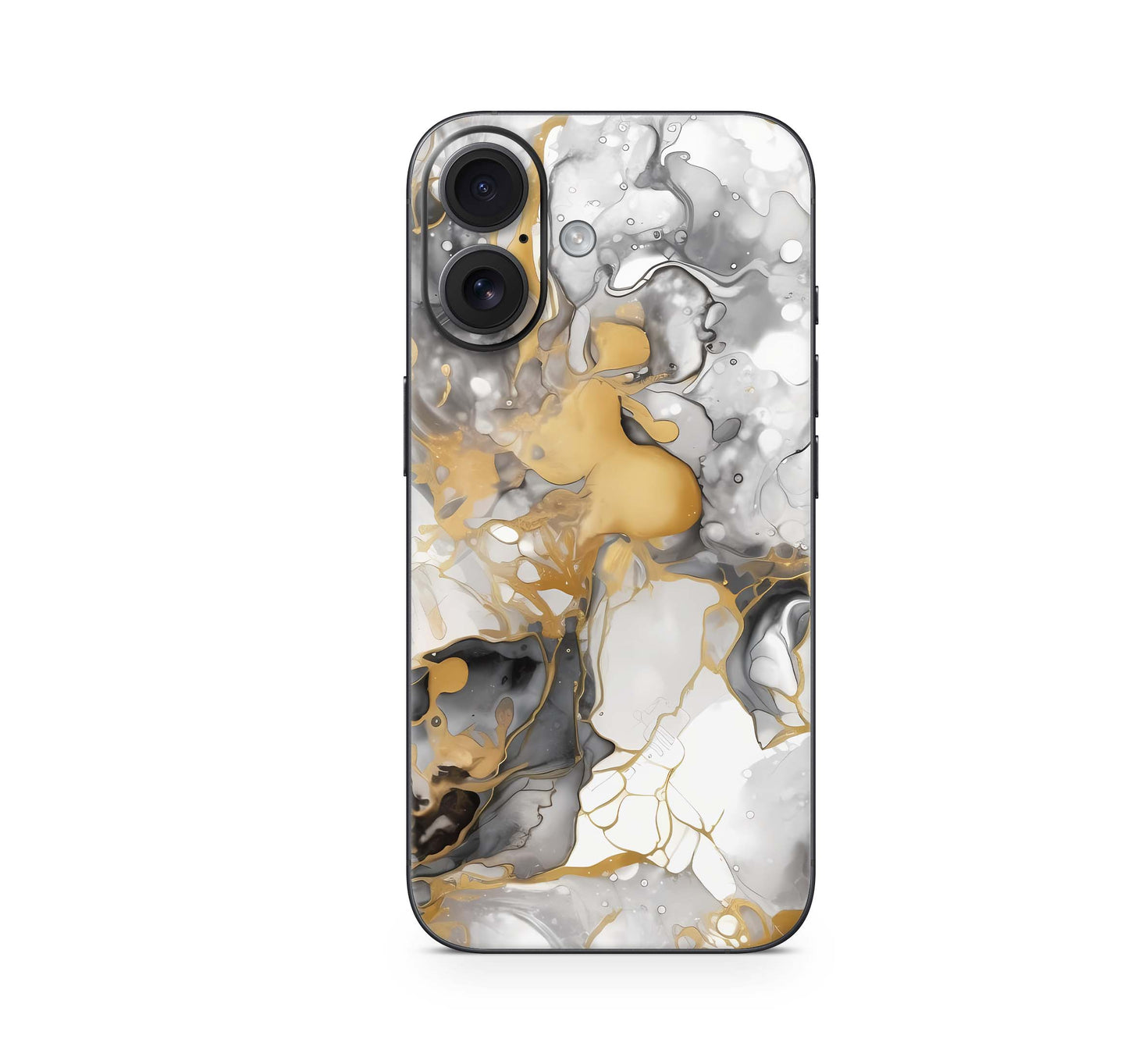 iPhone 16 Skin Aufkleber Design Schutzfolie Vinyl Folie Marmor gold light Aufkleber Skins4u   