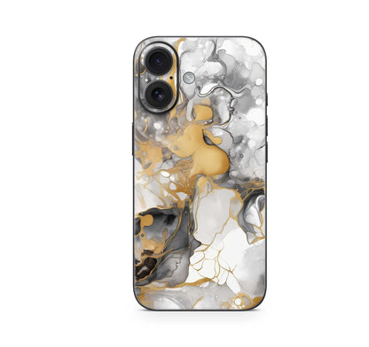 iPhone 16 Skin Aufkleber Design Schutzfolie Vinyl Folie Marmor gold light Aufkleber Skins4u   