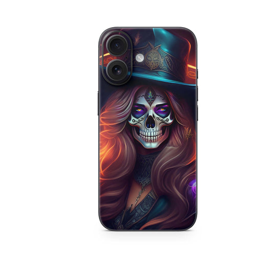 iPhone 16 Skin Aufkleber Design Schutzfolie Vinyl Folie Skull Lady Aufkleber Skins4u   