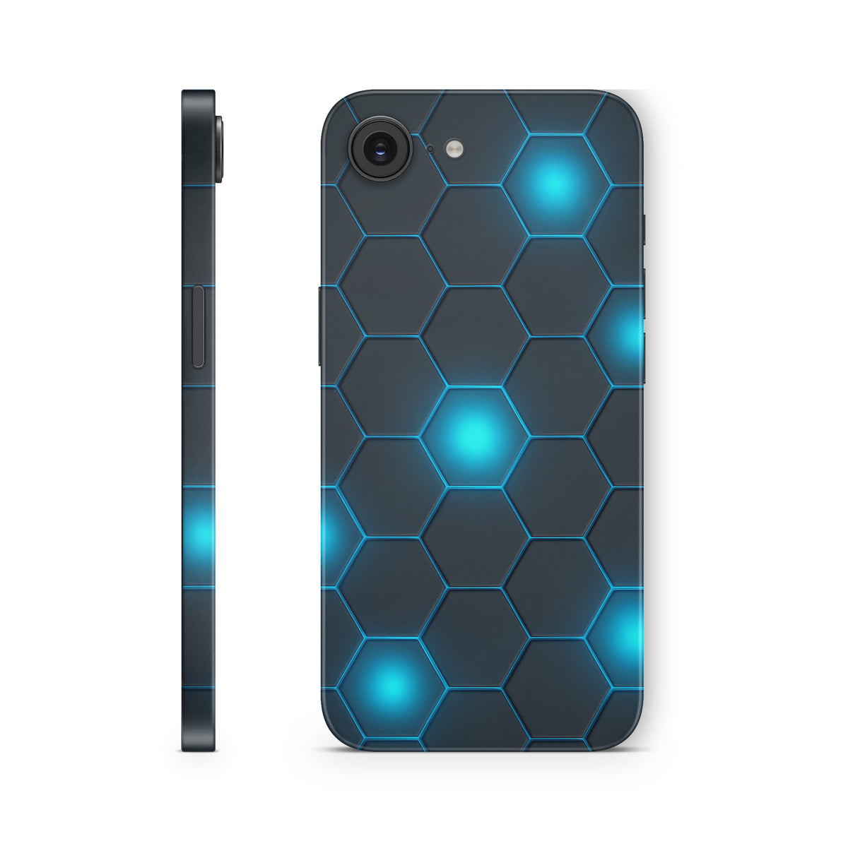 iPhone 17e Skin Design Schutzfolie Aufkleber Exo blau KI