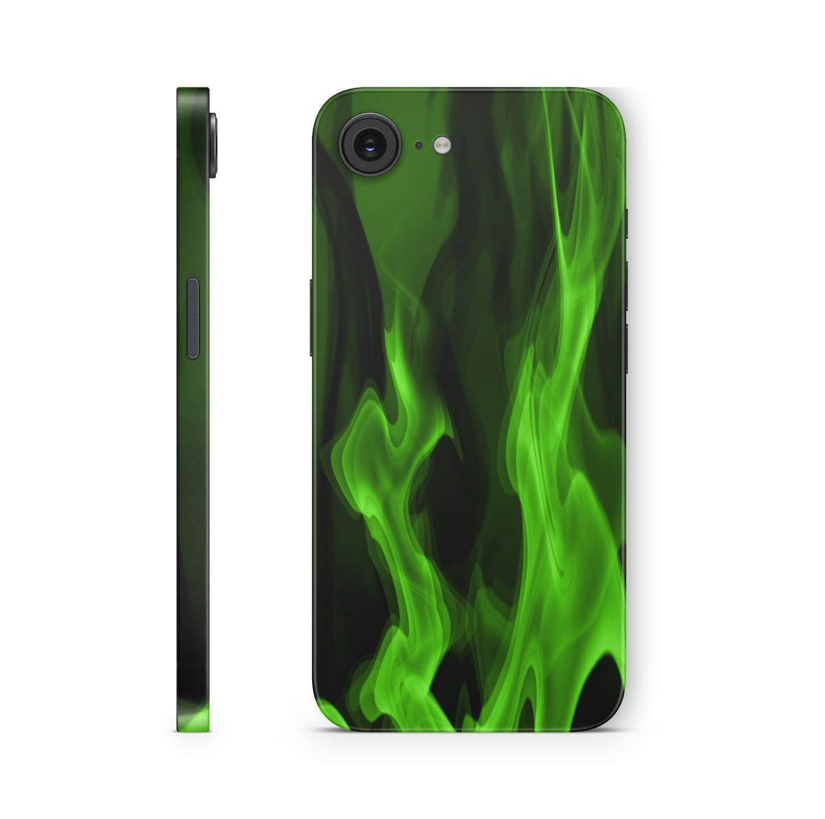 iPhone 17e Skin Design Schutzfolie Aufkleber Gruene Flammen