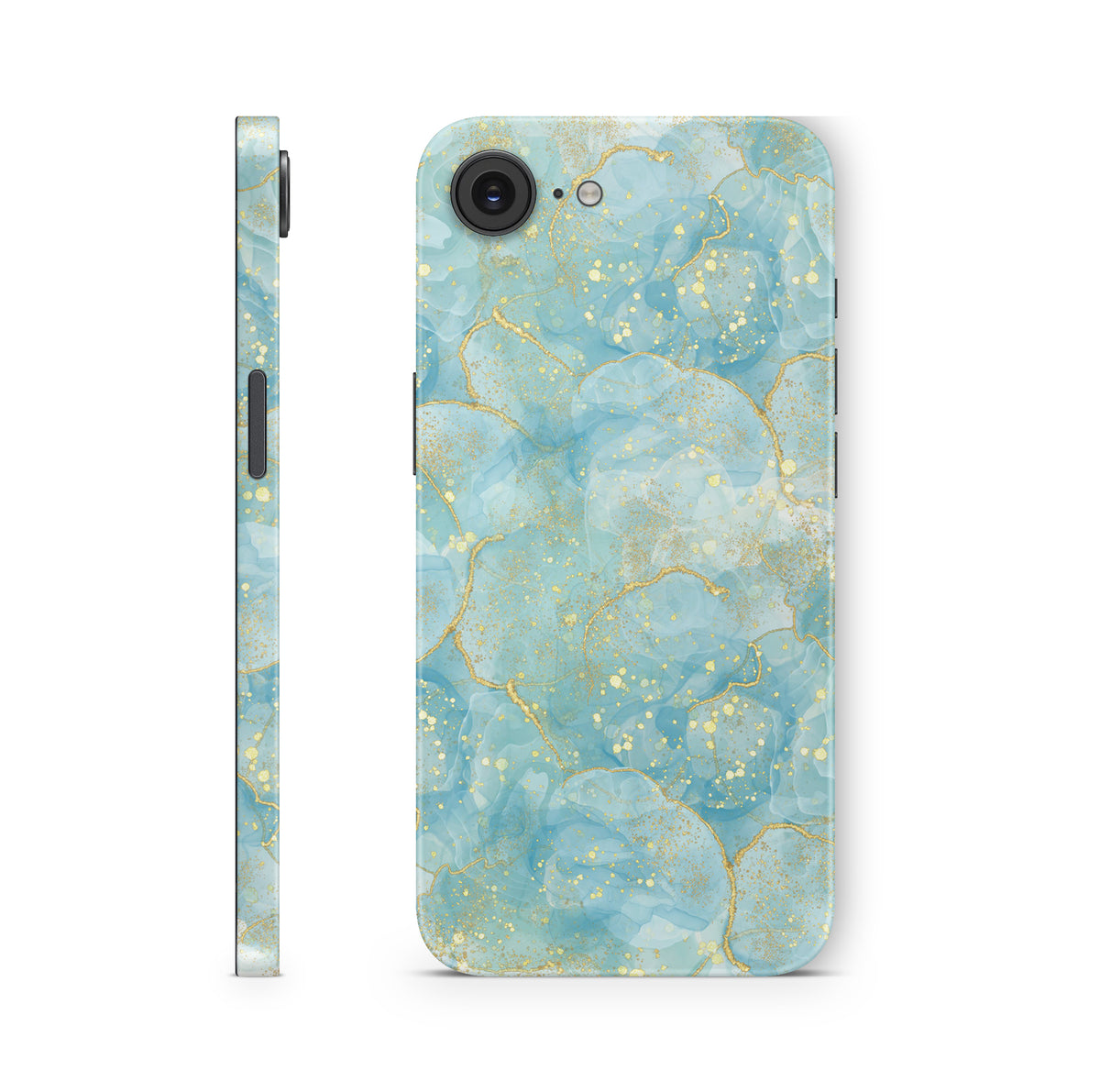 iPhone 17e Skin Design Schutzfolie Aufkleber Tuerkis Gold