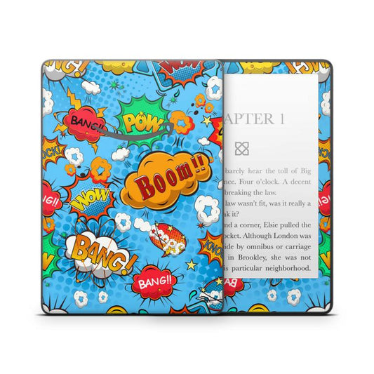 Amazon Kindle mit 6" Display 10.Generation 2019 Schutzfolie Comics blau Aufkleber skins4u   