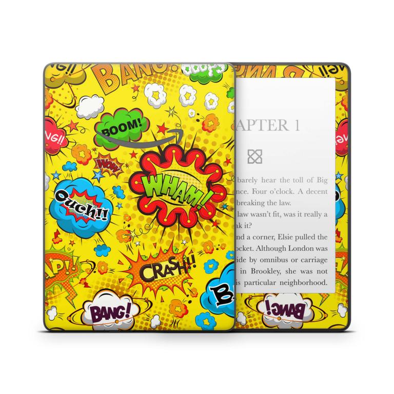 Amazon Kindle mit 6" Display 10.Generation 2019 Schutzfolie Comics gelb Aufkleber skins4u   