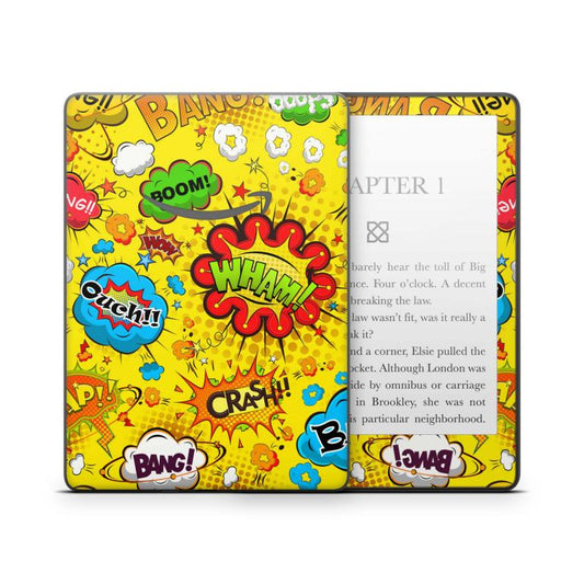 Amazon Kindle mit 6" Display 10.Generation 2019 Schutzfolie Comics gelb Aufkleber skins4u   