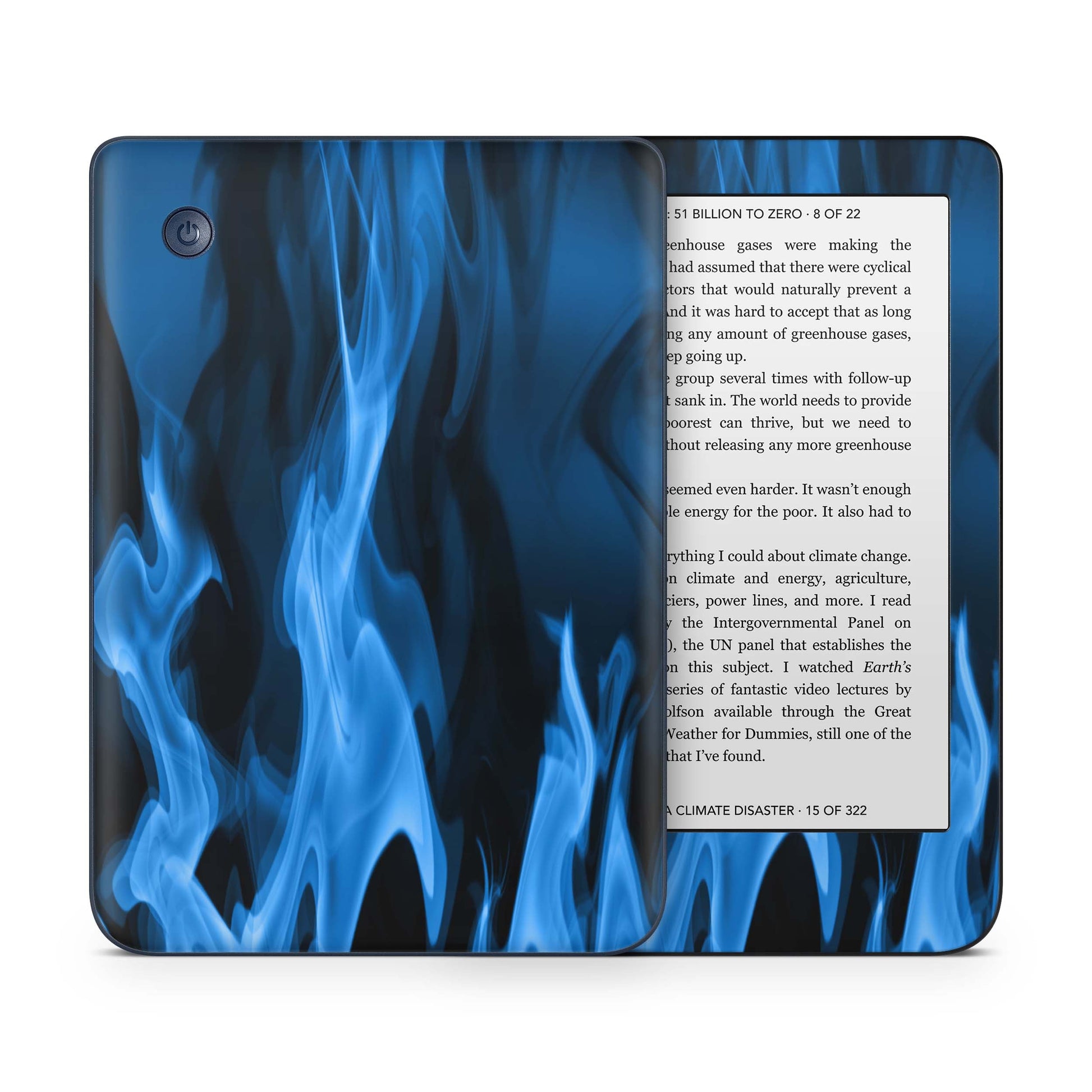 Kobo Clara Colour / Tolino Shine Color Skin Schutzfolie Kratzerschutz Design Vinyl Aufkleber Blaue Flammen Aufkleber skins4u   