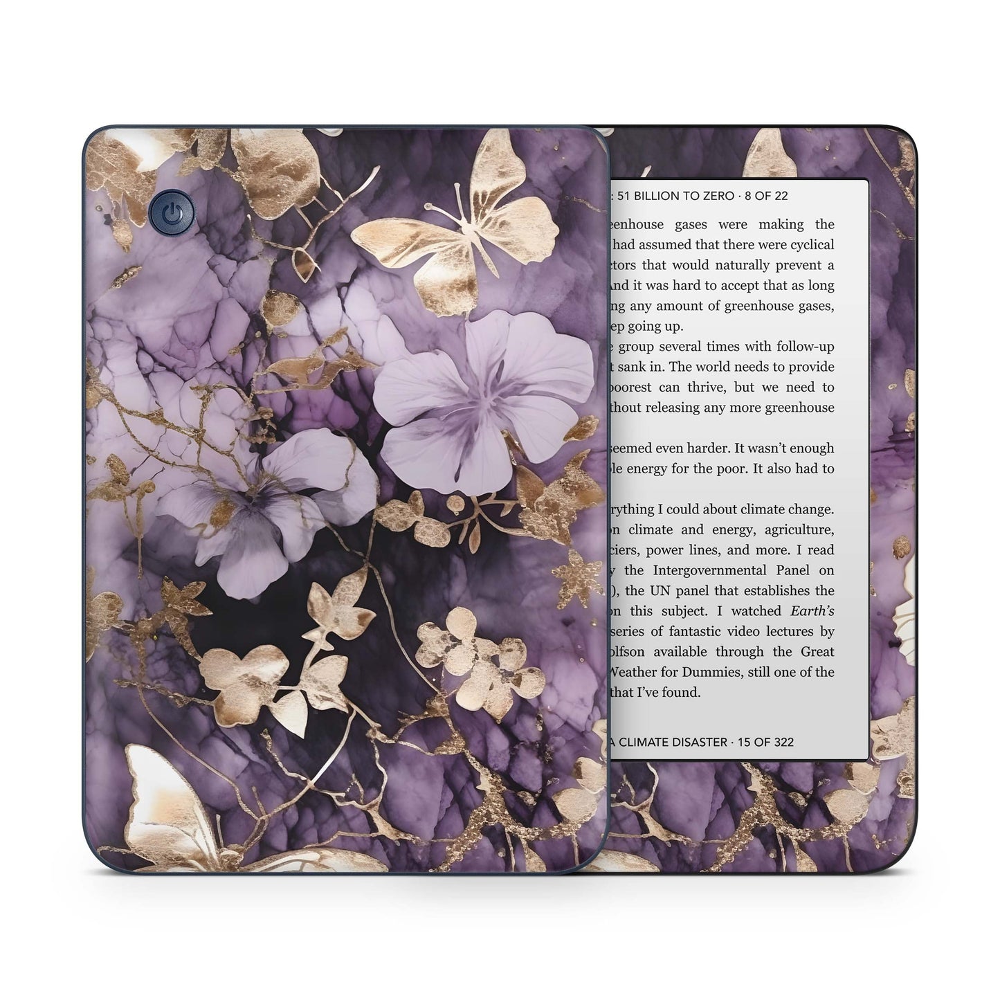 Kobo Clara Colour / Tolino Shine Color Skin Schutzfolie Kratzerschutz Design Vinyl Aufkleber Flower and Butterfly Aufkleber skins4u   