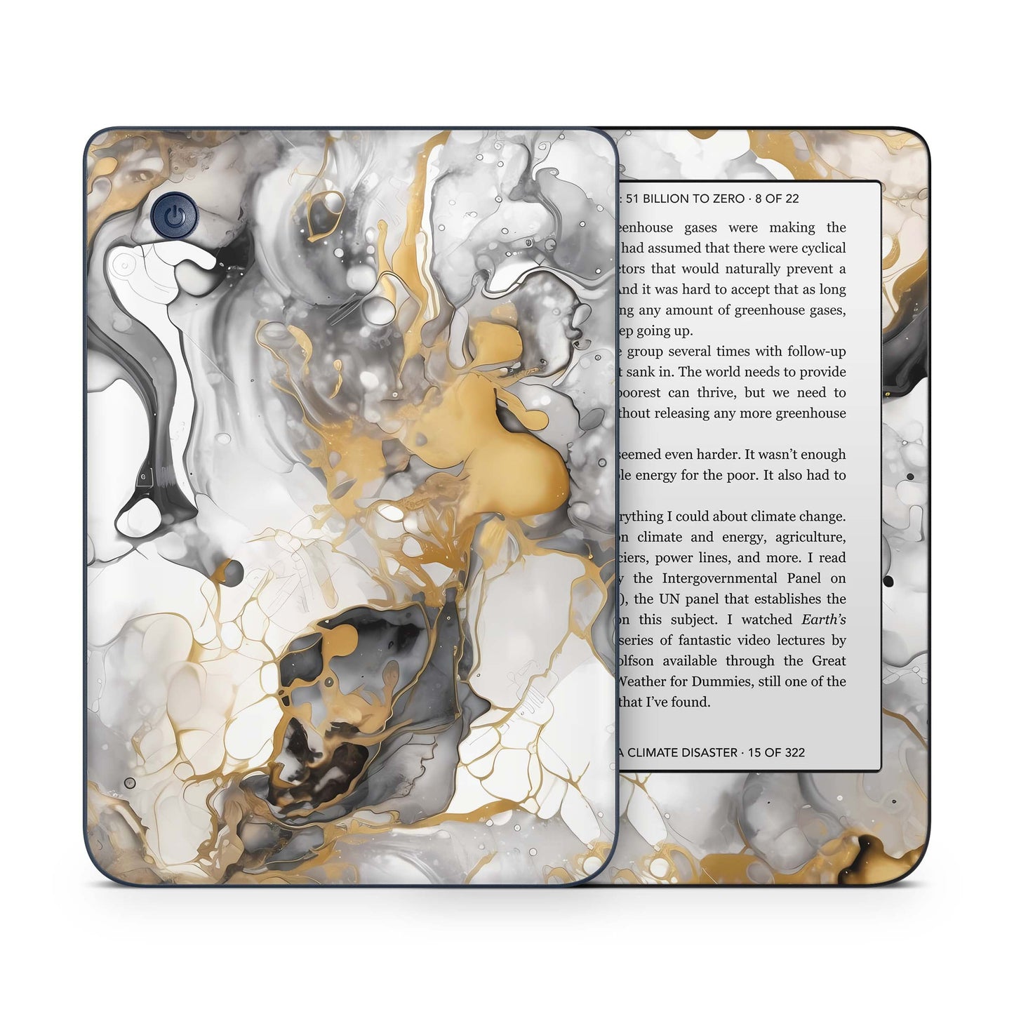 Kobo Clara Colour / Tolino Shine Color Skin Schutzfolie Kratzerschutz Design Vinyl Aufkleber Marmor gold light Aufkleber skins4u   