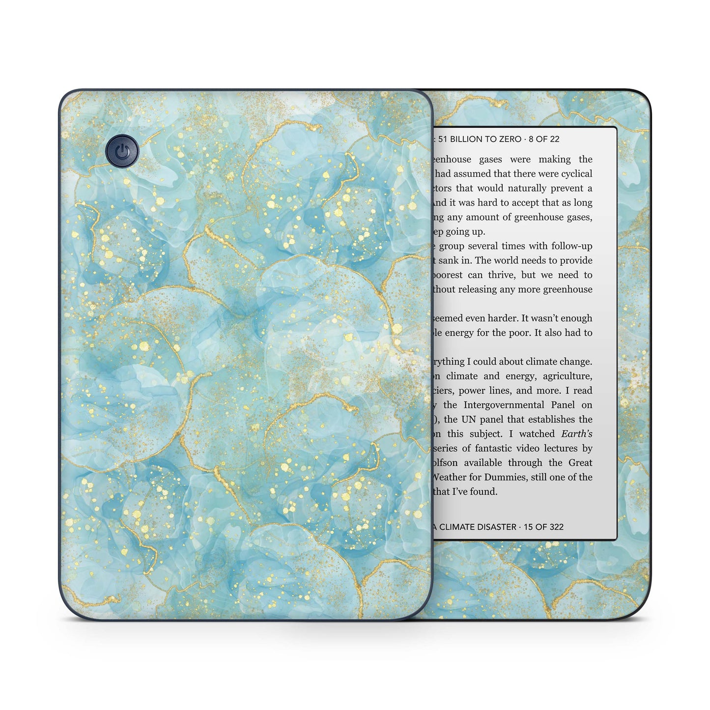 Kobo Clara Colour / Tolino Shine Color Skin Schutzfolie Kratzerschutz Design Vinyl Aufkleber Türkis Gold Aufkleber skins4u   