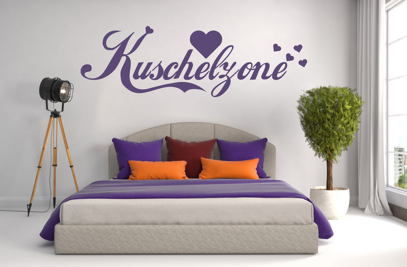 Wandtattoo Kuschelzone Liebe Herz Sterne Schriftzug Wandaufkleber Schlafzimmer Sk1005 Wandtattoo Skins4u