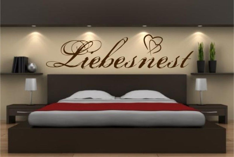 Wandtattoo Liebesnest Liebe Herz Schriftzug Wandaufkleber Schlafzimmer Wandtattoo Skins4u