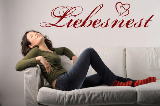 Wandtattoo Liebesnest Liebe Herz Schriftzug Wandaufkleber Schlafzimmer Wandtattoo Skins4u