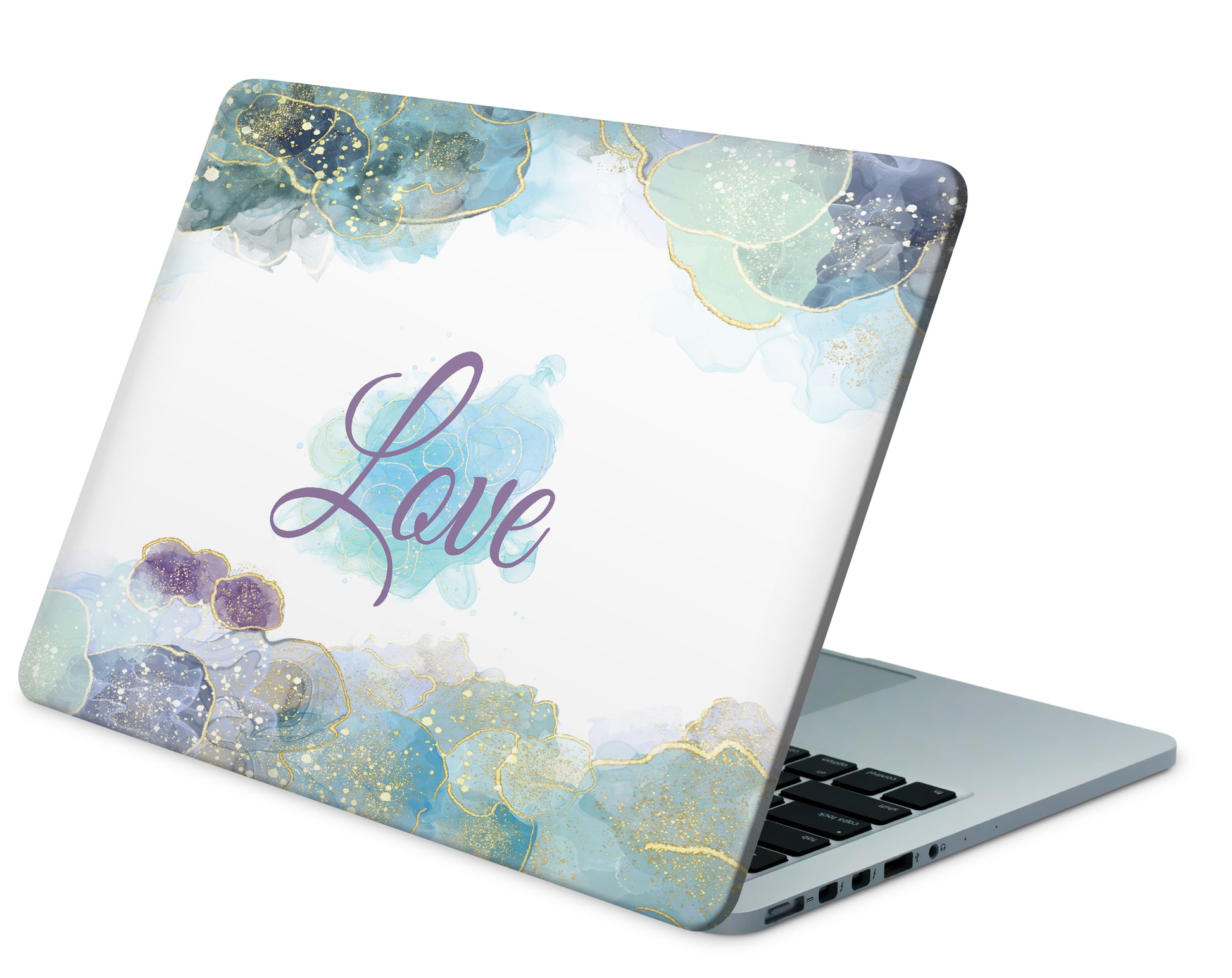 MacBook Neo Skin 13" Vinyl Schutzfolie Glitter Love Quer Aufkleber Skins4u