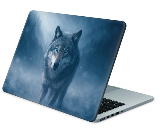 MacBook Neo Skin 13" Vinyl Schutzfolie Wolf Blue Eyes Aufkleber Skins4u