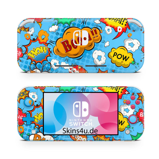 Nintendo Switch Lite Skin Aufkleber Schutzfolie Vinyl Skins Comics blau Aufkleber skins4u   