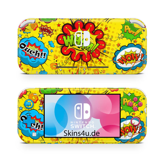 Nintendo Switch Lite Skin Aufkleber Schutzfolie Vinyl Skins Comics gelb Aufkleber skins4u   