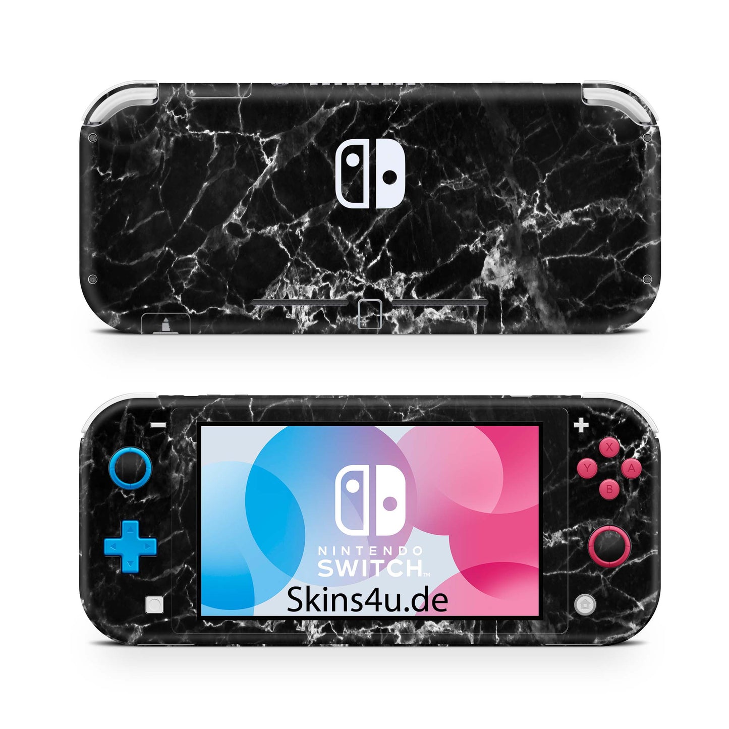 Nintendo Switch Lite Skin Aufkleber Schutzfolie Vinyl Skins Marmor schwarz Aufkleber skins4u   